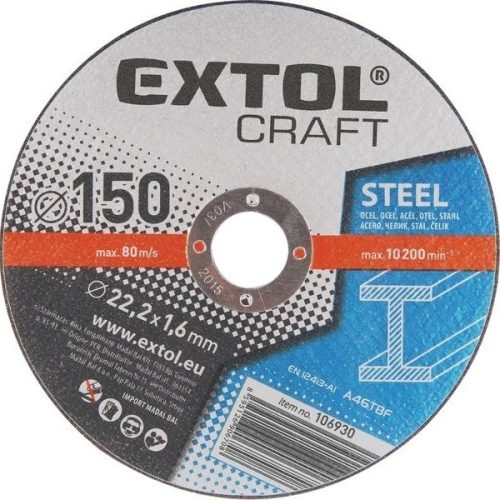 Extol Craft vágókorong fémhez - 115mm × 1,6