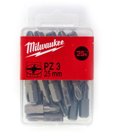 Milwaukee Csavarozó bit - 25 mm - PZ 3 - 25 db/csomag