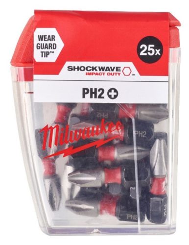 Milwaukee Shockwave Impact Duty™ csavarozó bit | 25 mm | PH 2 | 25 db/csomag