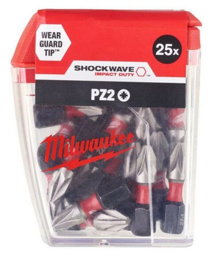 Milwaukee Shockwave Impact Duty™ csavarozó bit -  25 mm - PZ 2 -  25 db/csomag